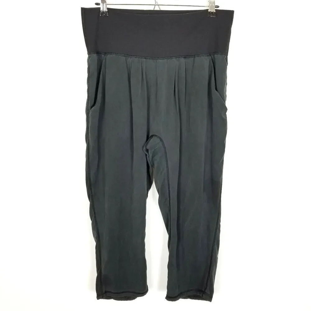 Lululemon Athletica Tencell High Waist Crop  Pants Black‎ Women's Size 8
